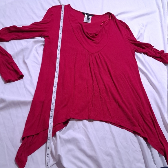 BCBGMAXAZRIA | Hot pink tunic style lightweight sweater - Picture 7 of 8